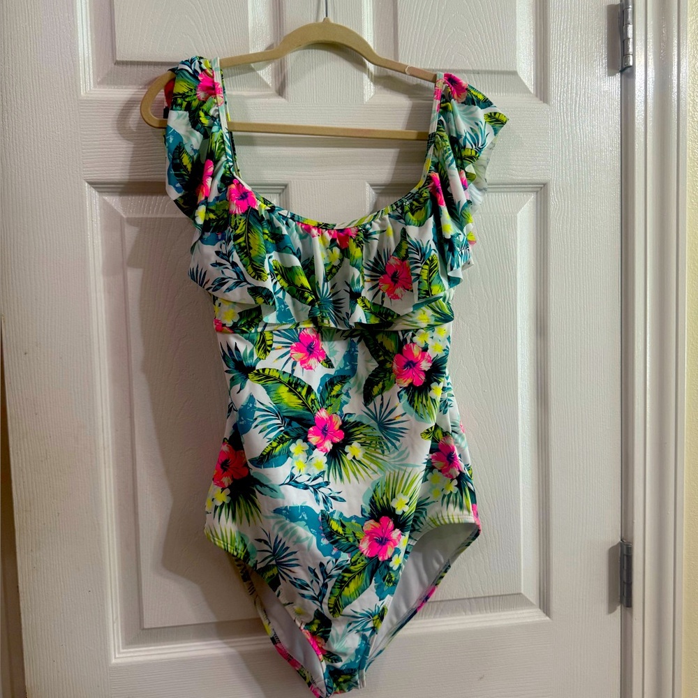 Floral Ruffle One-Piece Swimsuit